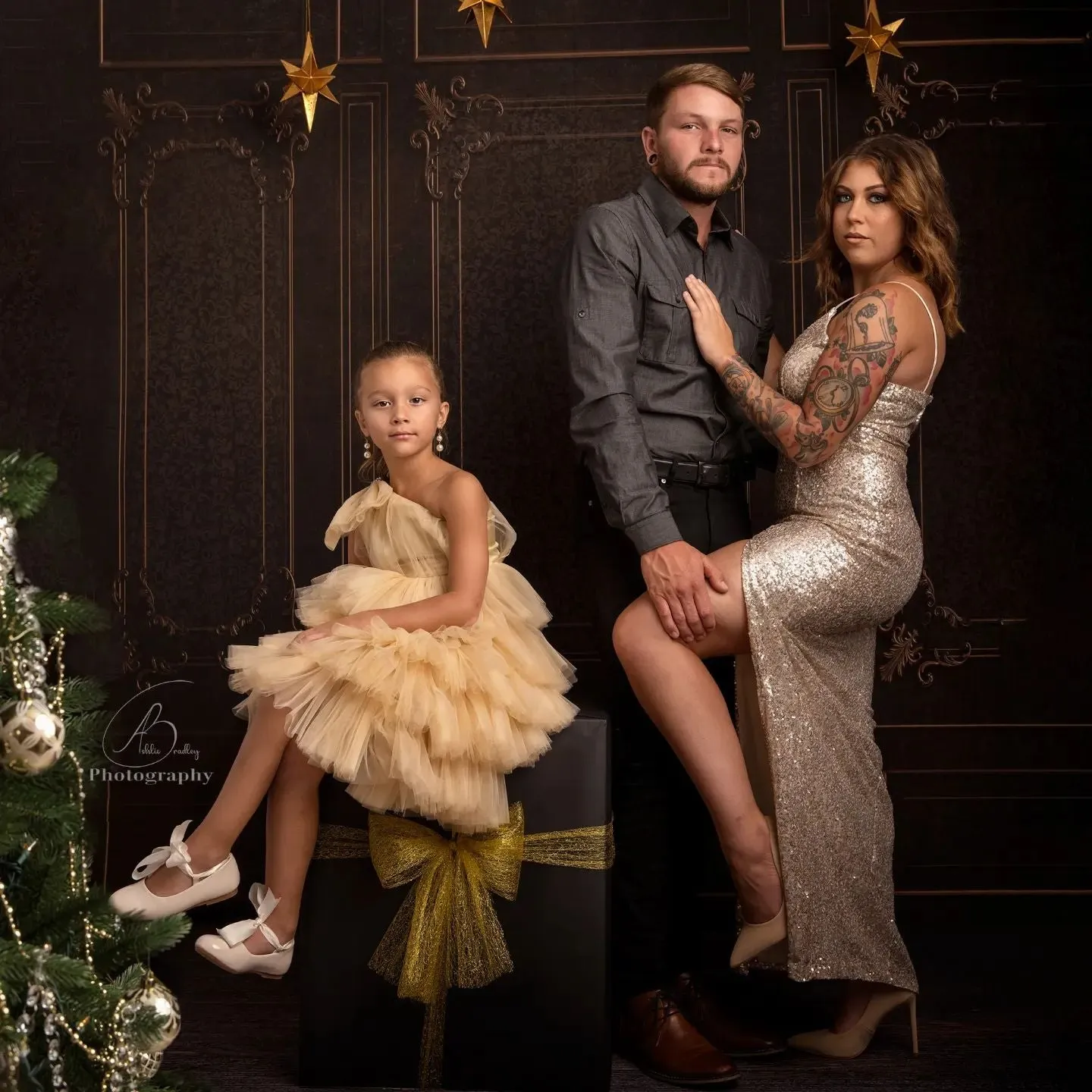 Kate Vintage Retro Wall Black Gold Phnom Backdrop for Photography