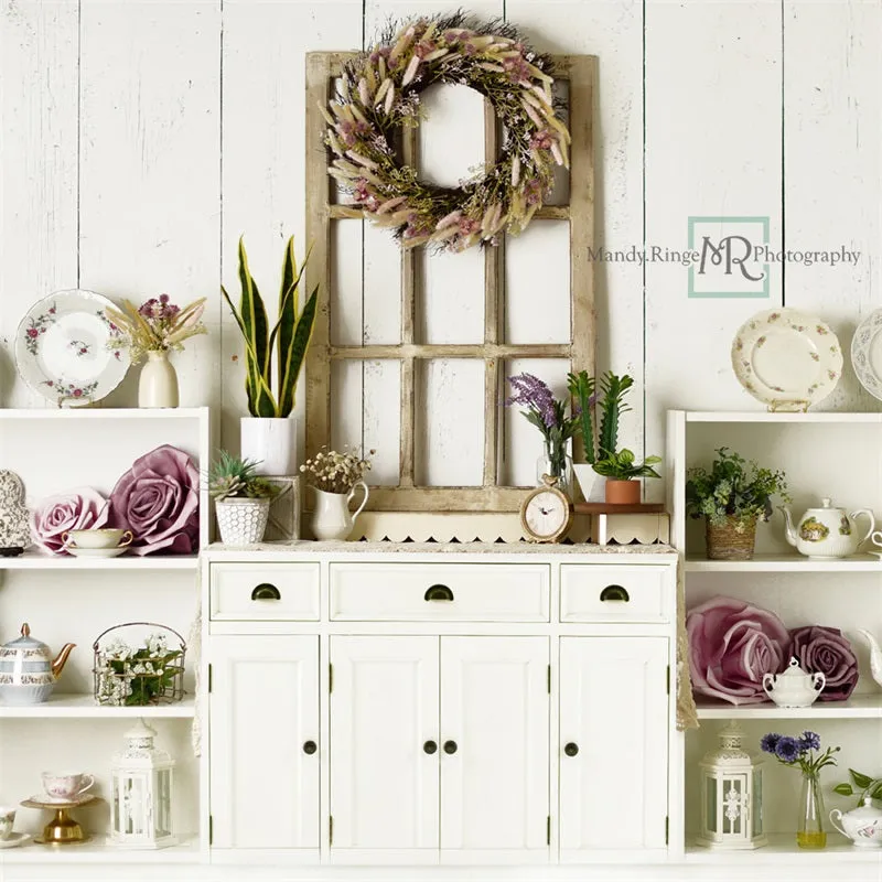 Kate Vintage Spring Tea Dining Room Backdrop Designed by Mandy Ringe Photography