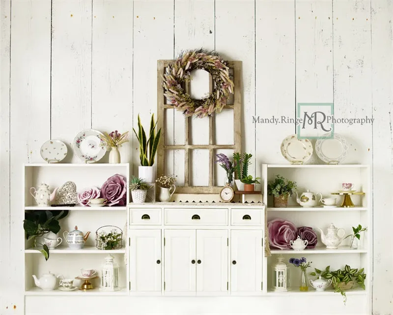 Kate Vintage Spring Tea Dining Room Backdrop Designed by Mandy Ringe Photography