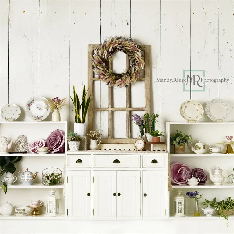 Kate Vintage Spring Tea Dining Room Backdrop Designed by Mandy Ringe Photography