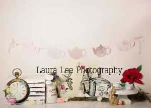 Kate Vintage Tea Party Children Backdrop for Photography Designed by Laura Lee Photography