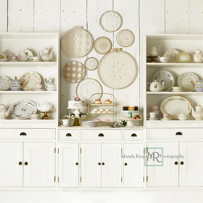 Kate Vintage Tea Party Kitchen Backdrop Designed by Mandy Ringe Photography