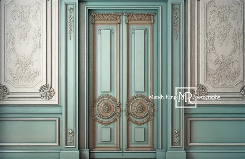Kate Vintage Teal Wall Backdrop Designed by Mandy Ringe Photography