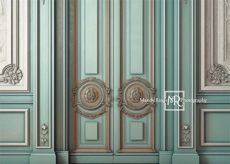 Kate Vintage Teal Wall Backdrop Designed by Mandy Ringe Photography