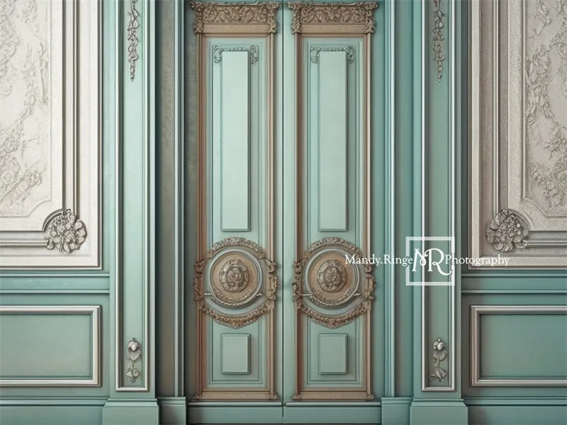 Kate Vintage Teal Wall Backdrop Designed by Mandy Ringe Photography