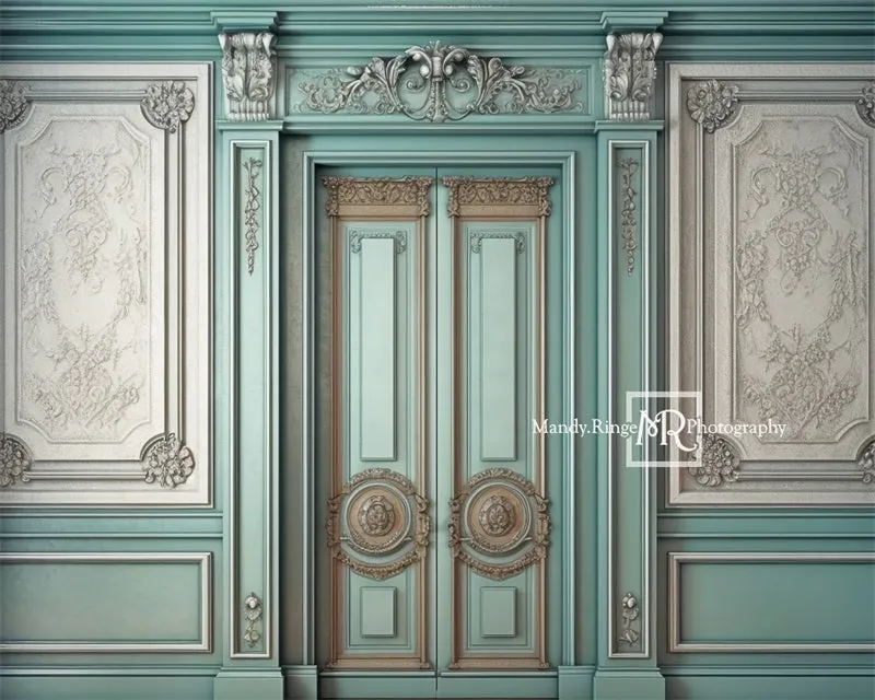 Kate Vintage Teal Wall Backdrop Designed by Mandy Ringe Photography