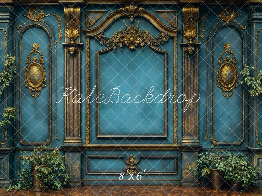 Kate Vintage Wall Elegant Blue Backdrop Designed by Emetselch