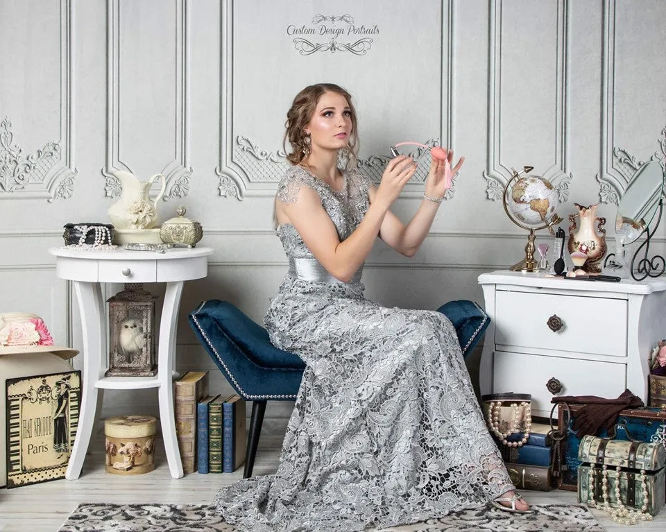 Kate Vintage Wall Parisian Style Classical Dressing Cabinet Backdrop for Photography Designed by Lisa Olson