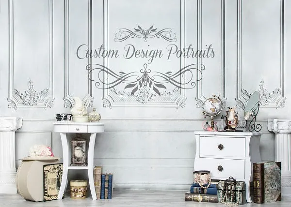 Kate Vintage Wall Parisian Style Classical Dressing Cabinet Backdrop for Photography Designed by Lisa Olson
