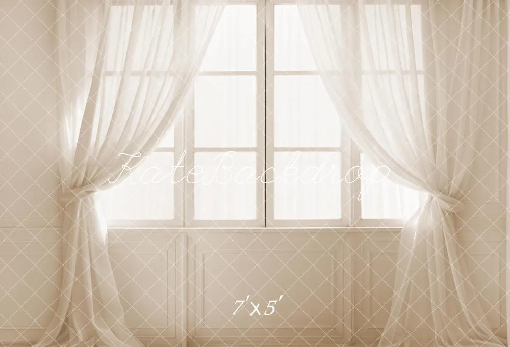 Kate White Curtain Vintage Window Backdrop Designed by Emetselch