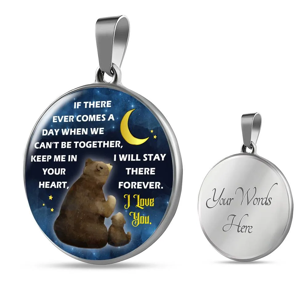 Keep Me In Your Heart Circle Graphic Necklace - CGNTeddy01