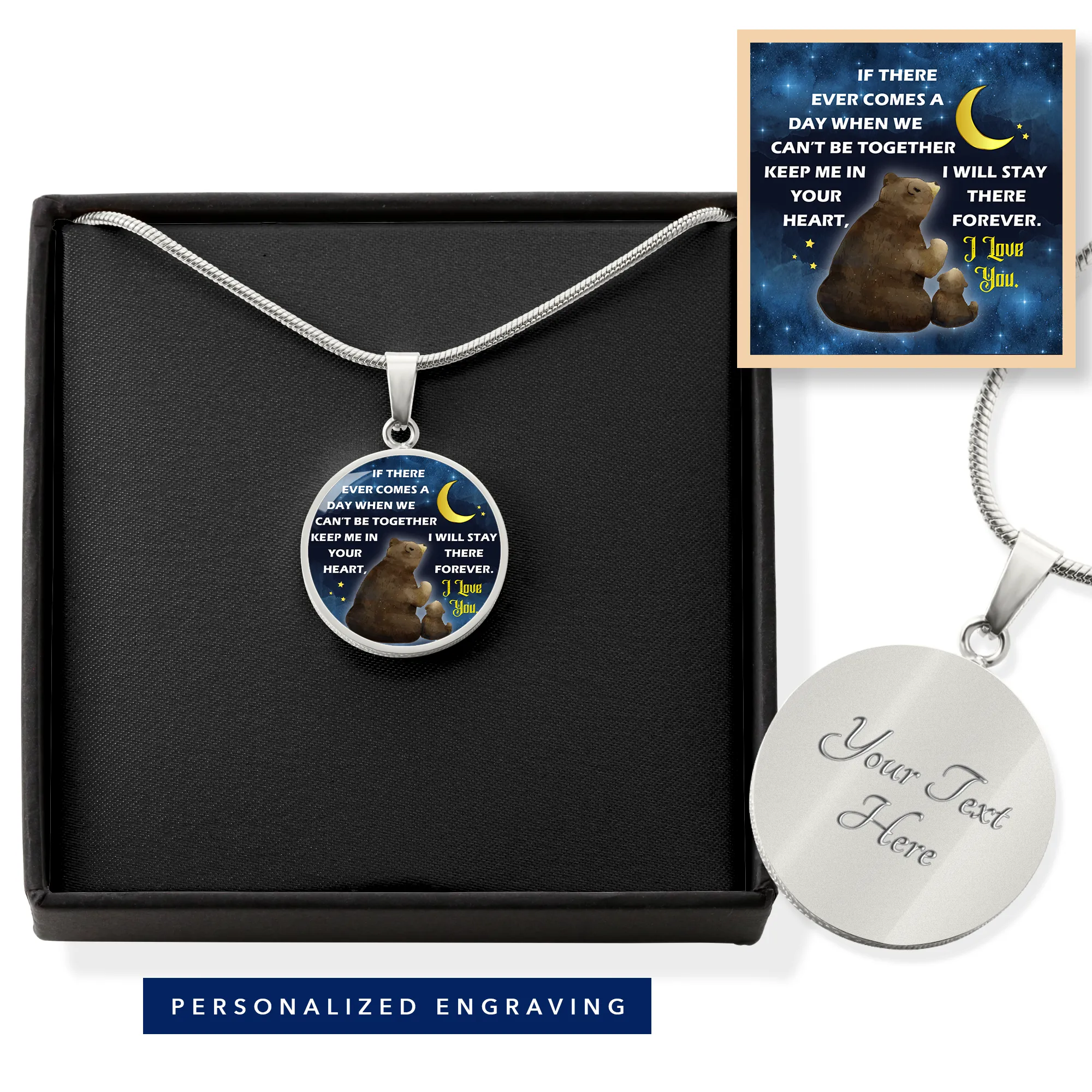 Keep Me In Your Heart Circle Graphic Necklace - CGNTeddy01
