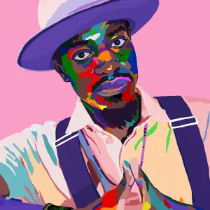 Keep Your Heart 3Stacks - Andre 3000 portrait art - Limited Edition Art Print & Wall Decor - Vakseen Art