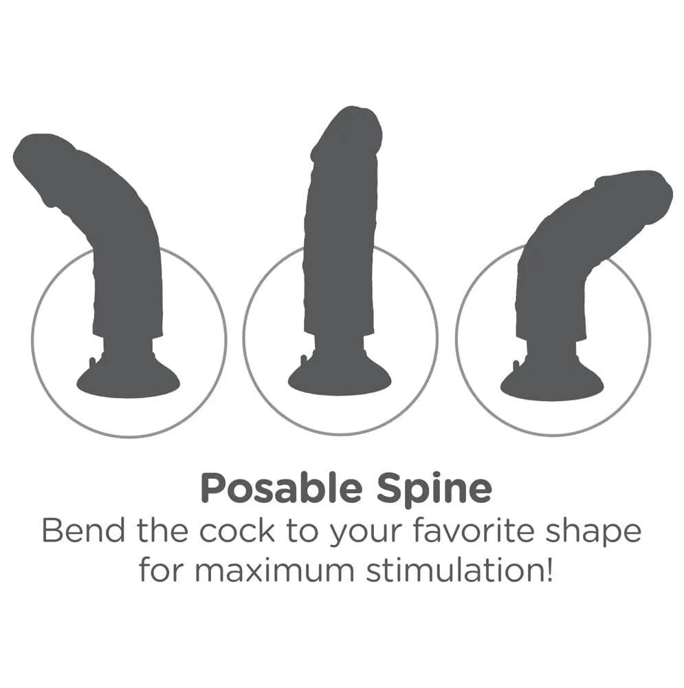 King Cock 9" Vibrating Cock - Realistic, Poseable, Waterproof, Powerful Suction Cup Base