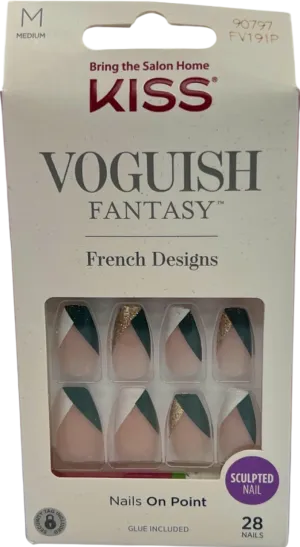 Kiss Voguish Fantasy French Designs Nails On Point Medium