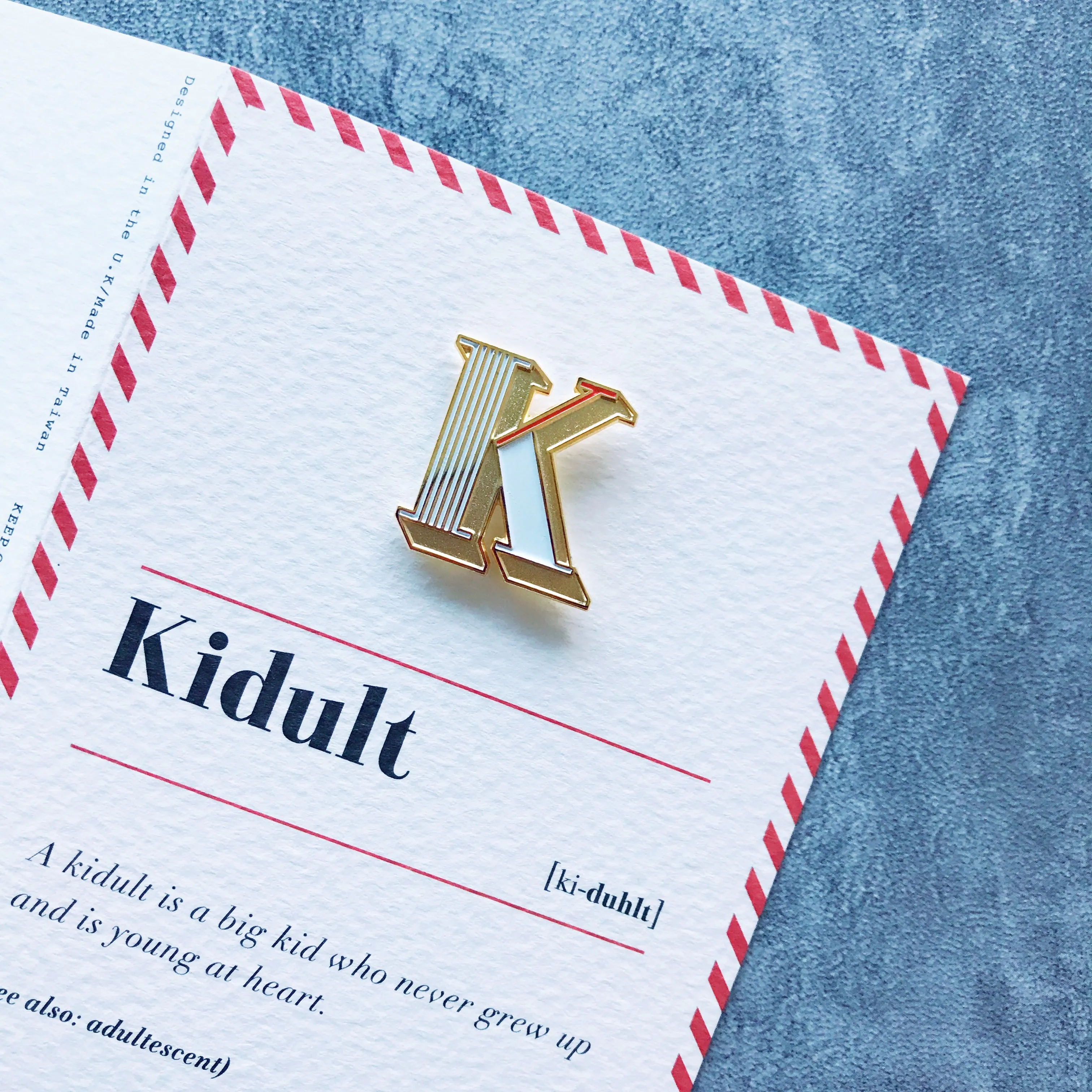 K/Kidult Pin Badge and Card