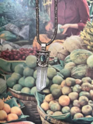 Ko Lanta Quartz Necklace with Labradorite Teardrop