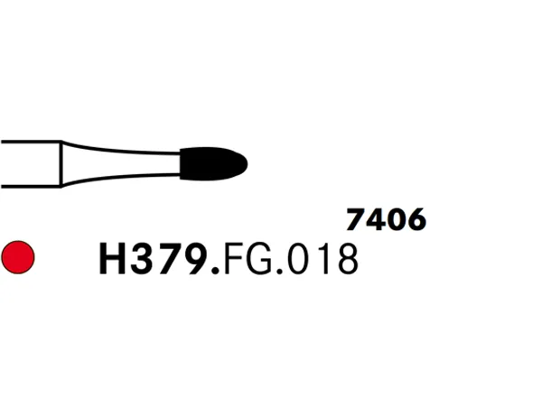 Komet® H379 Egg Tungsten Carbide Finishing Bur