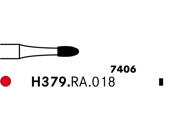 Komet® H379 Egg Tungsten Carbide Finishing Bur