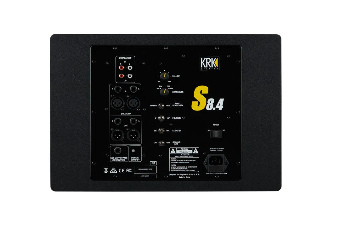 KRK S8.4 Series 4 8" Powered Studio Subwoofer
