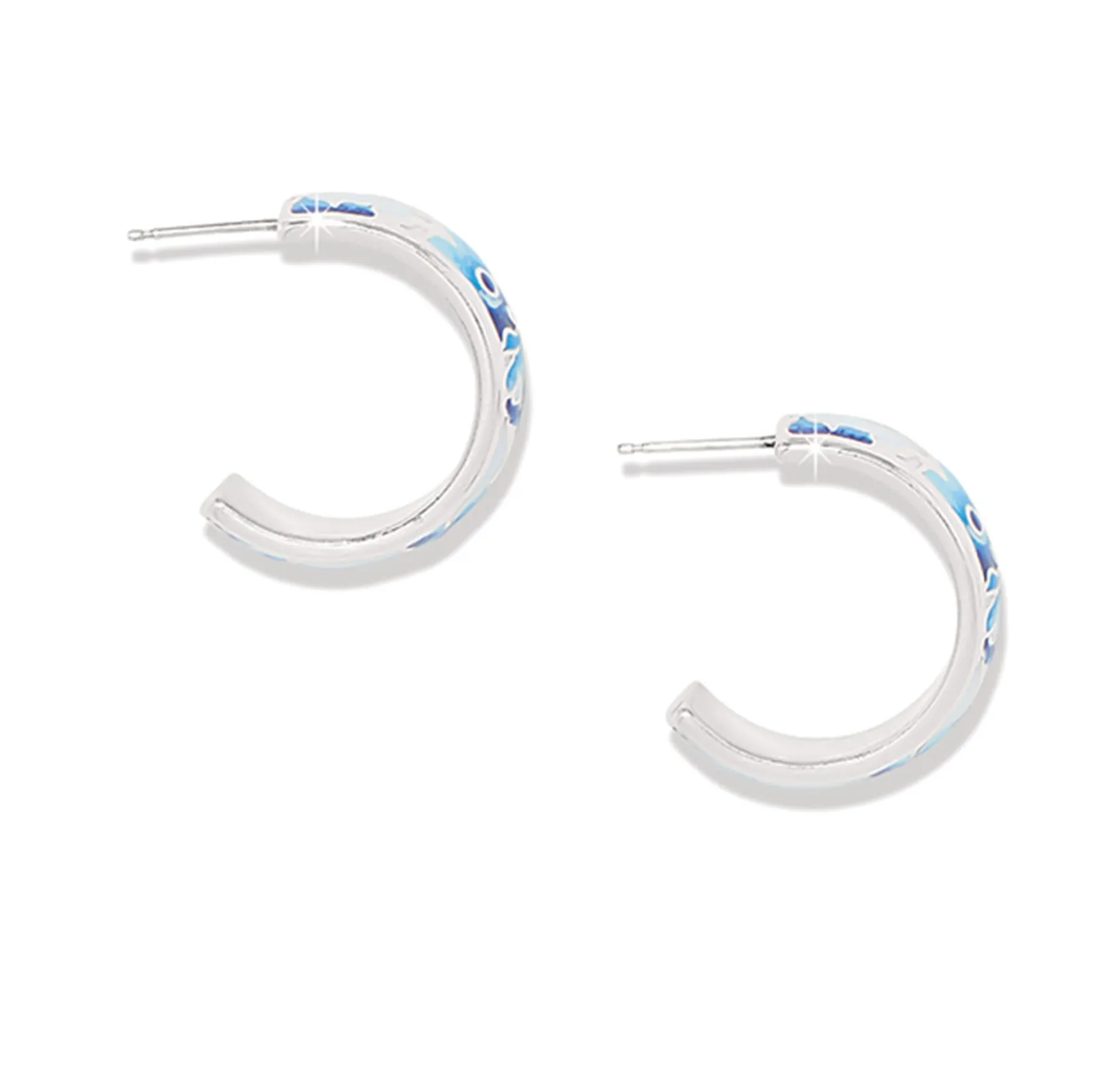 Kyoto In Bloom Blue Hoop Earrings