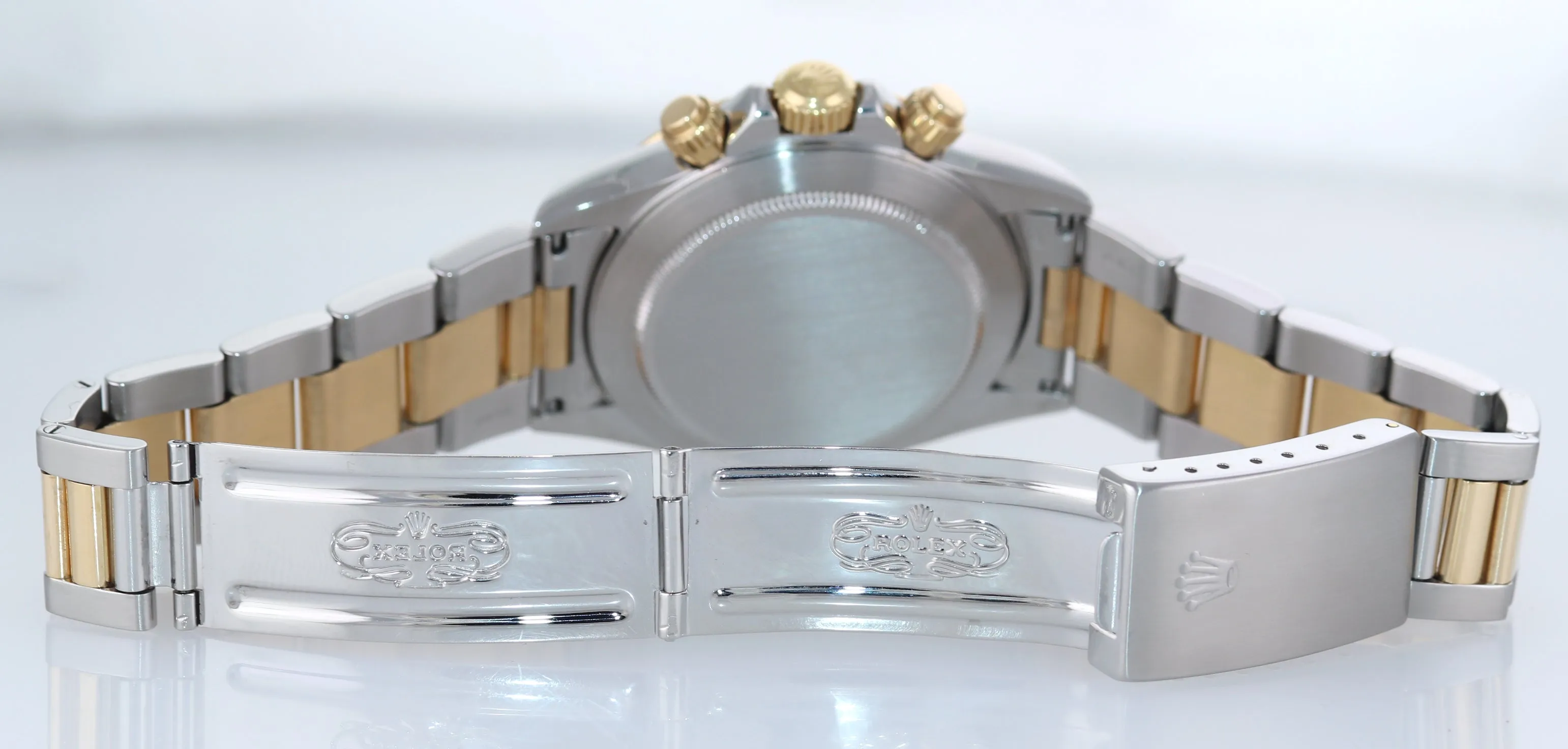 L SERIAL Rolex Daytona 16523 Zenith White Chrono Dial 18k Gold Watch Box