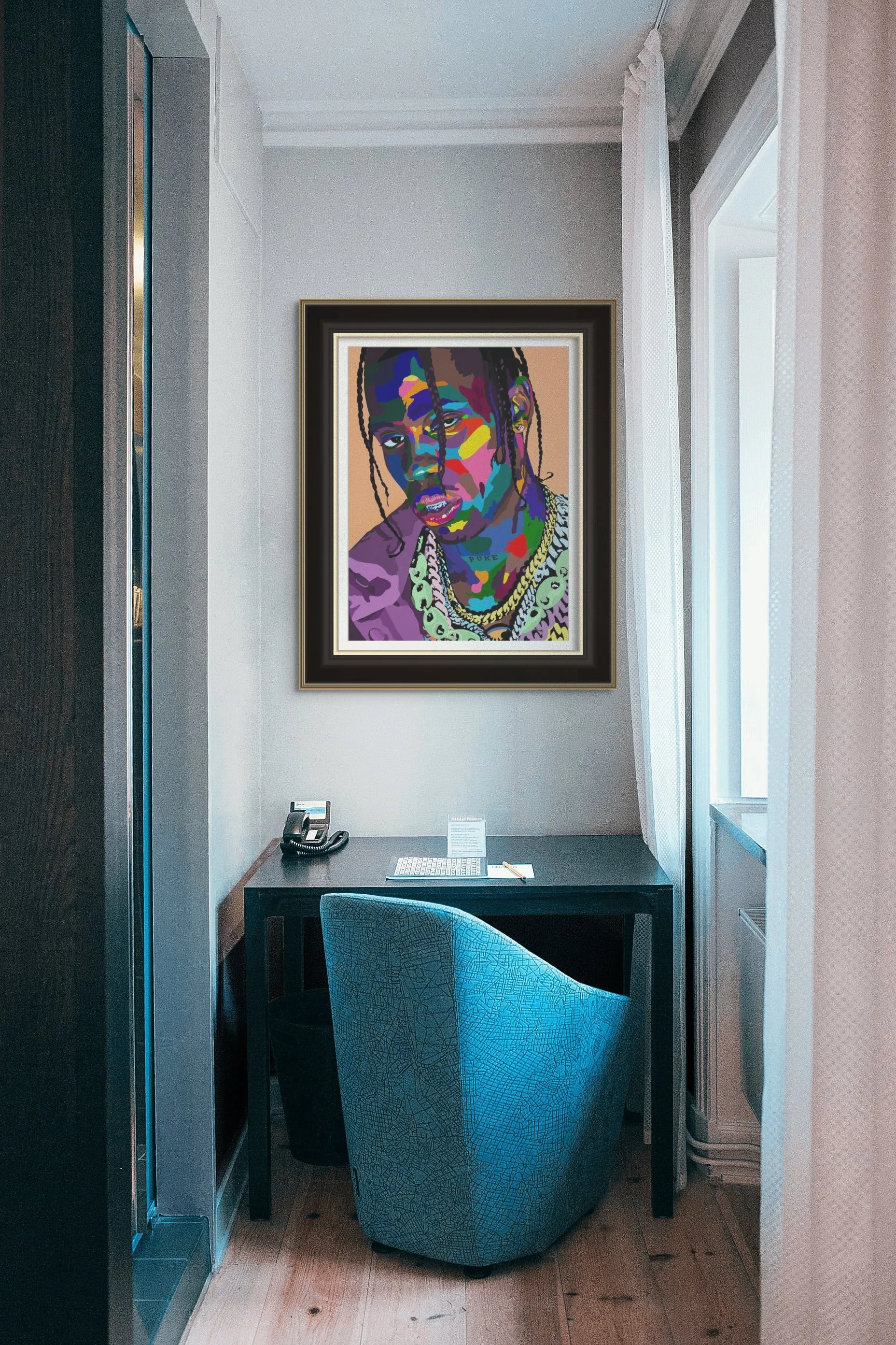 La Flame - Travis Scott Portrait - Limited Edition Giclee Art Print & Wall Decor - Vakseen Art