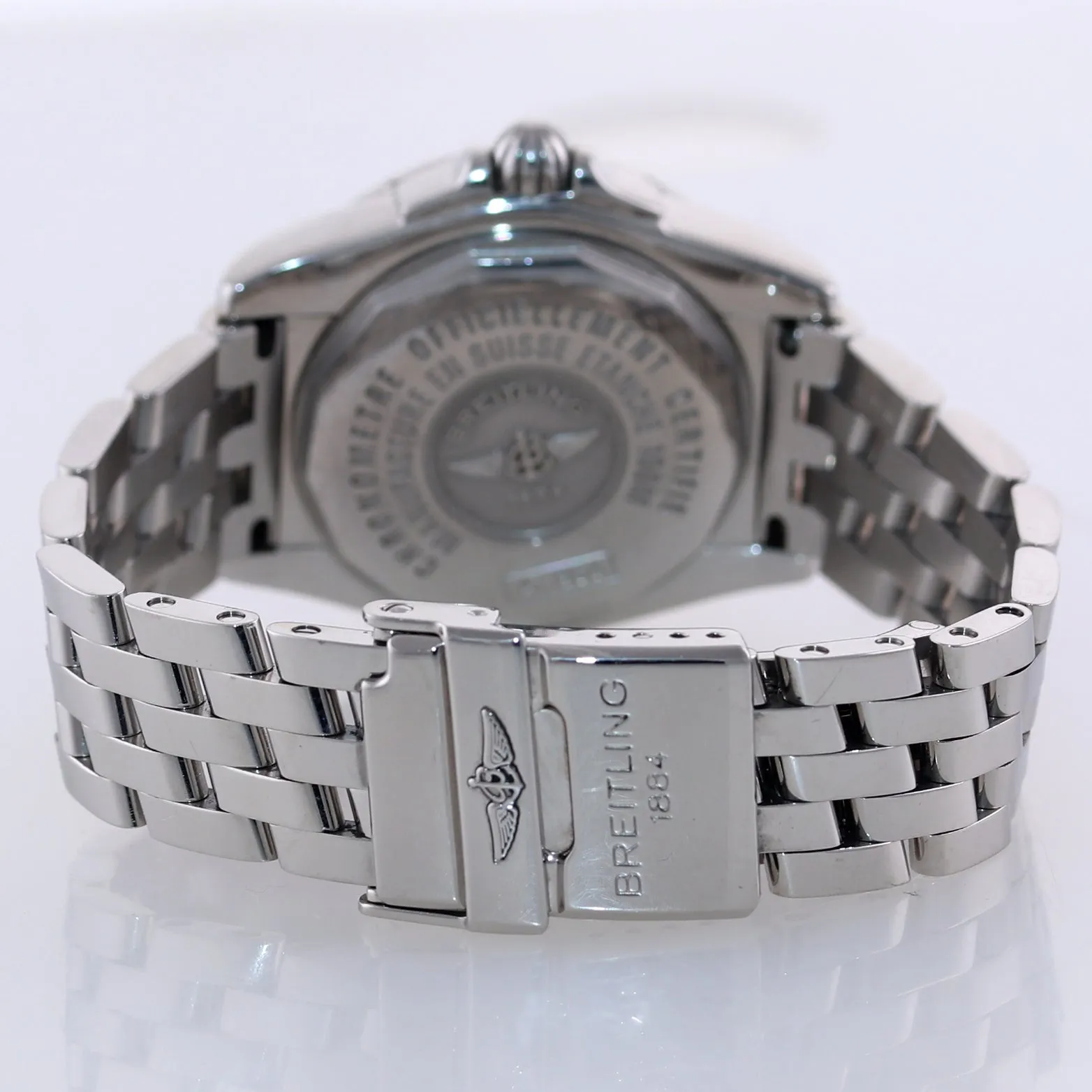 Ladies Breitling Galactic Cockpit 32 A71356 Steel MOP Diamond Quartz Date Watch