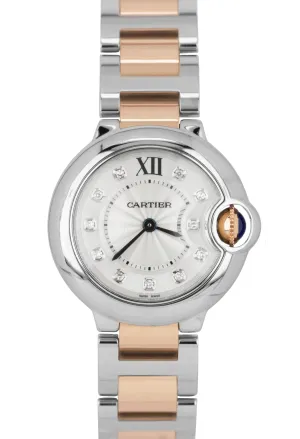 Ladies Cartier Ballon Bleu Diamond 28.60mm 18K Rose Gold WE902030 3009 Watch