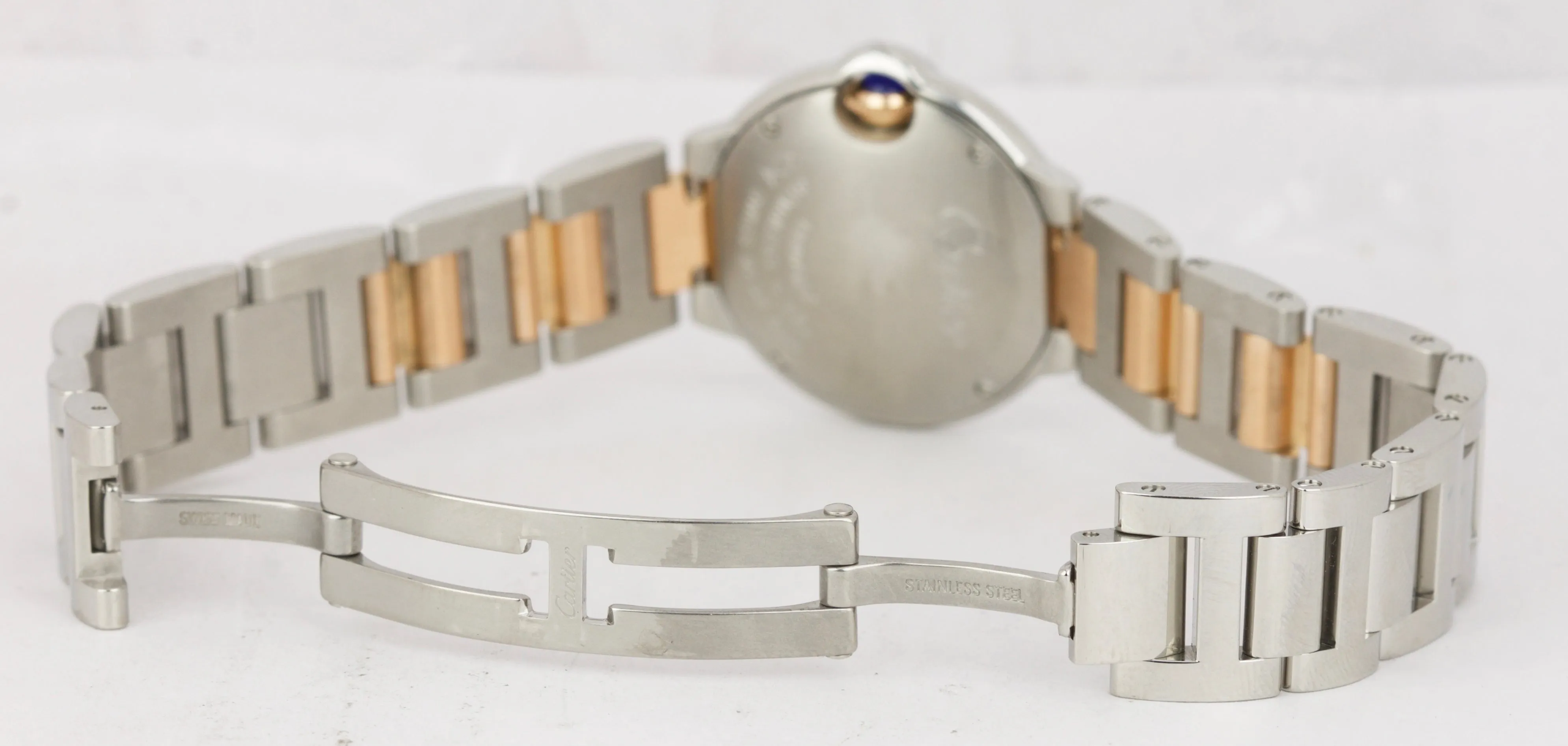 Ladies Cartier Ballon Bleu Diamond 28.60mm 18K Rose Gold WE902030 3009 Watch