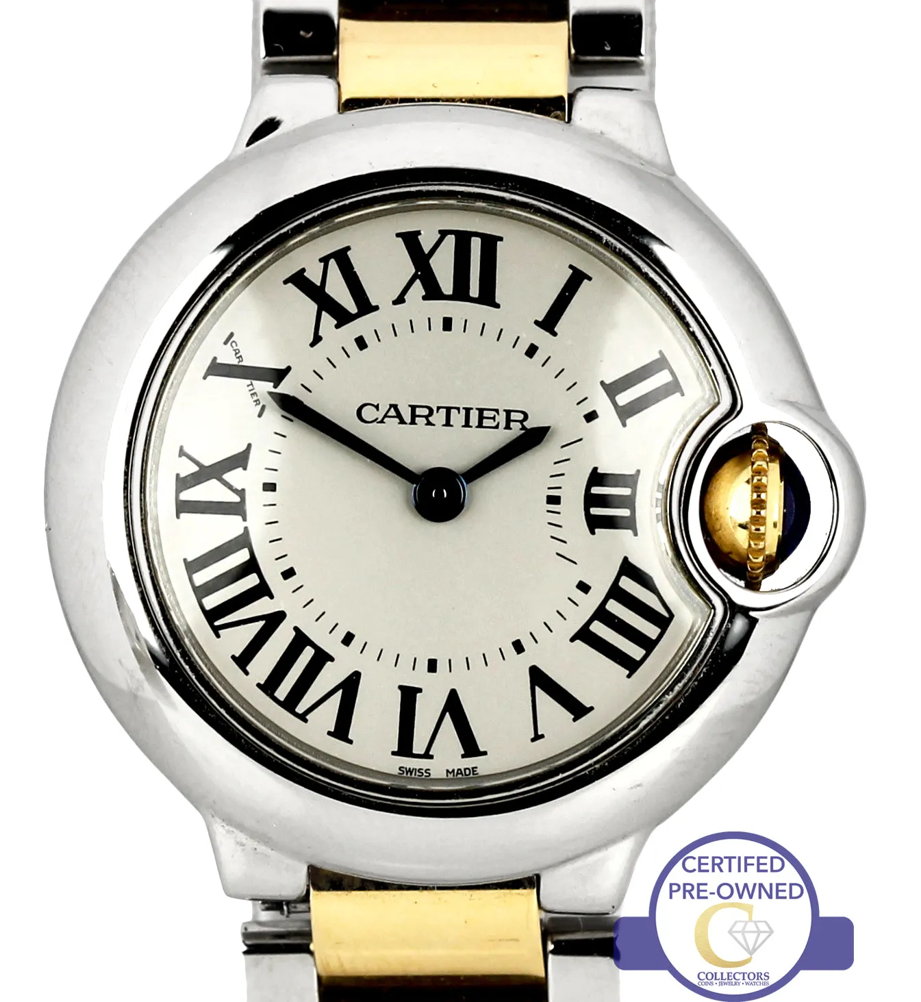 Ladies Cartier Ballon Bleu Quartz 28mm Two-Tone Stainless W2BB0010 3009 Watch