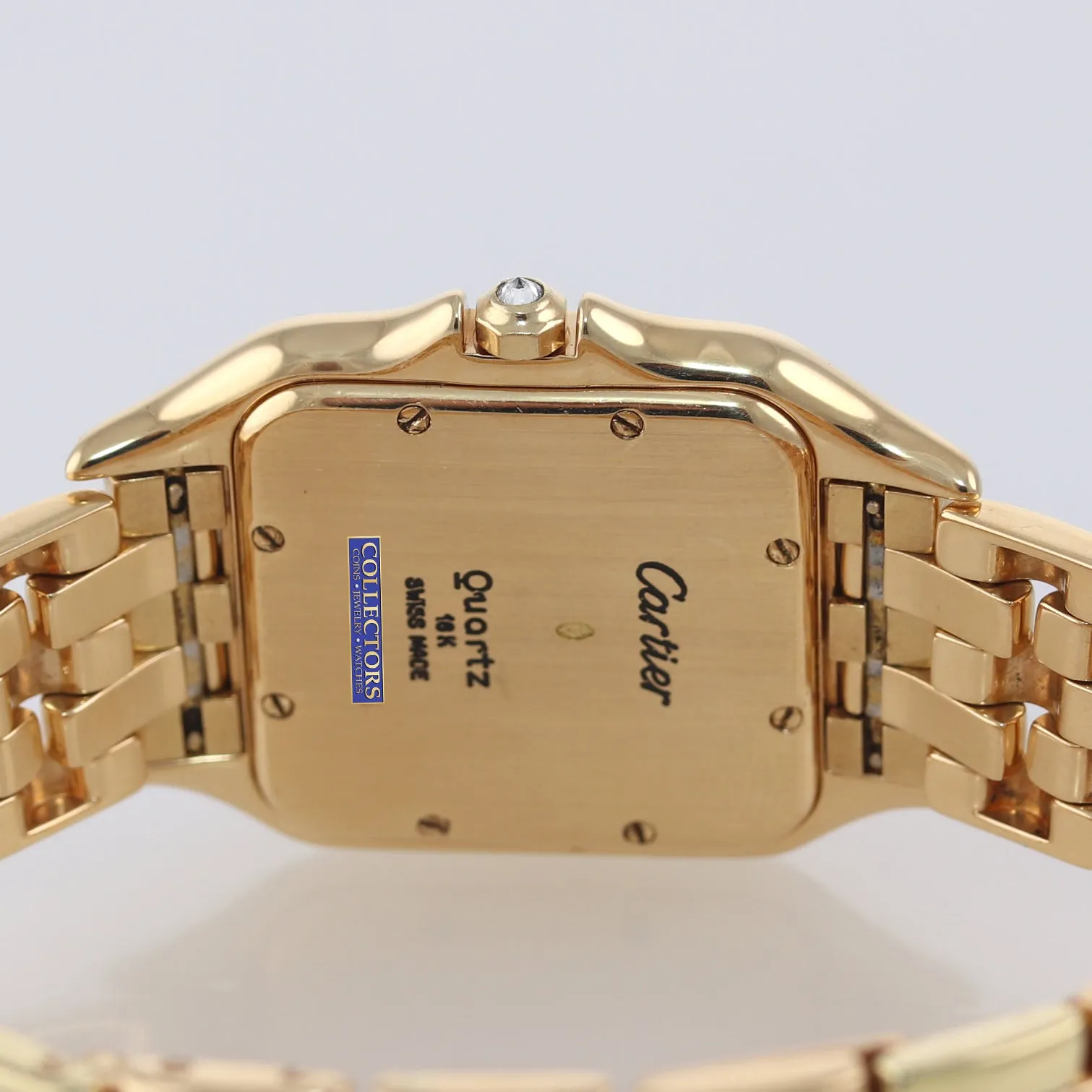 Ladies Cartier Panthere Diamond Bracelet 18K Yellow Gold Quartz Watch Box