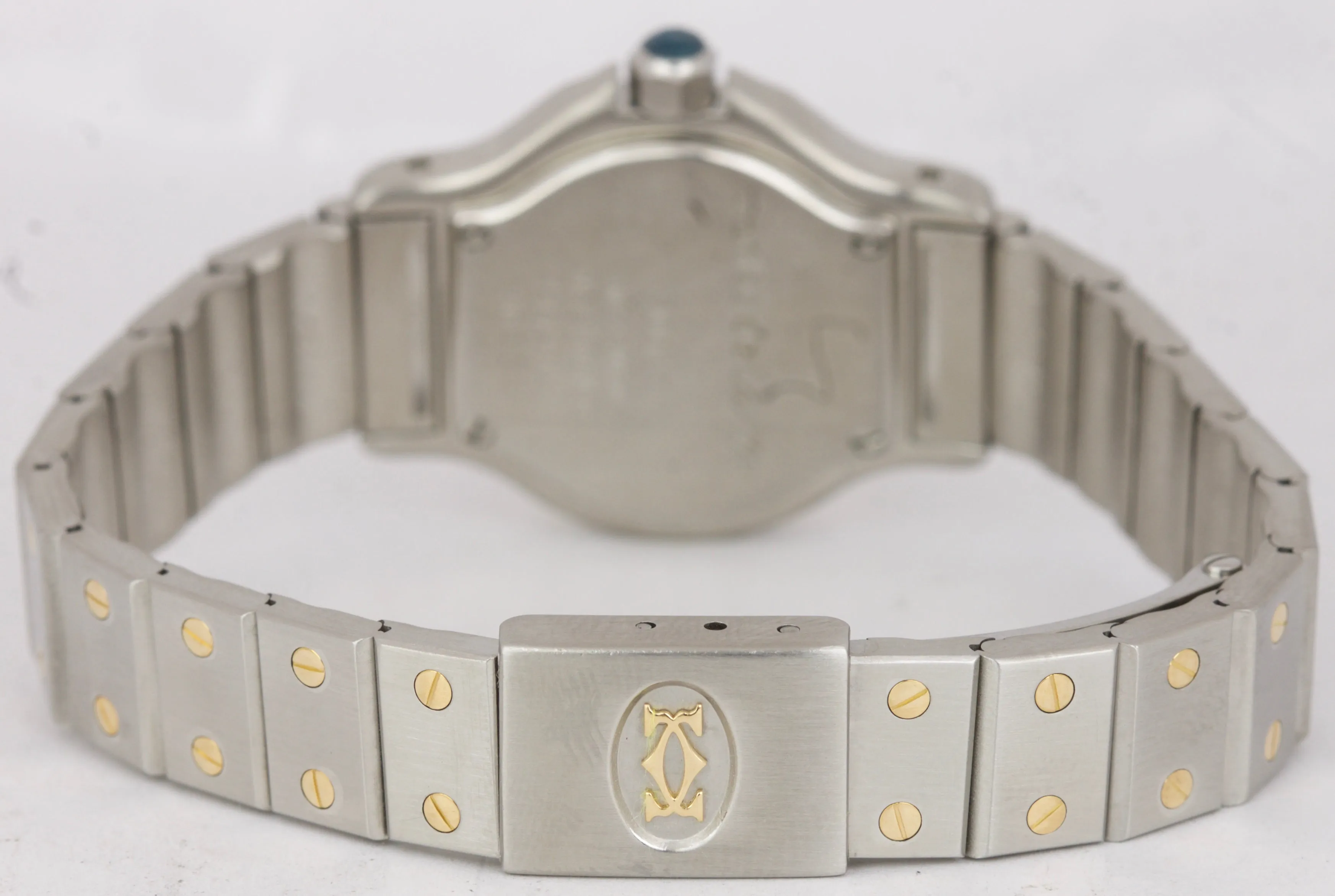 Ladies Cartier Santos Octagon 25mm Two-Tone Steel Gold Quartz Date Watch 187903