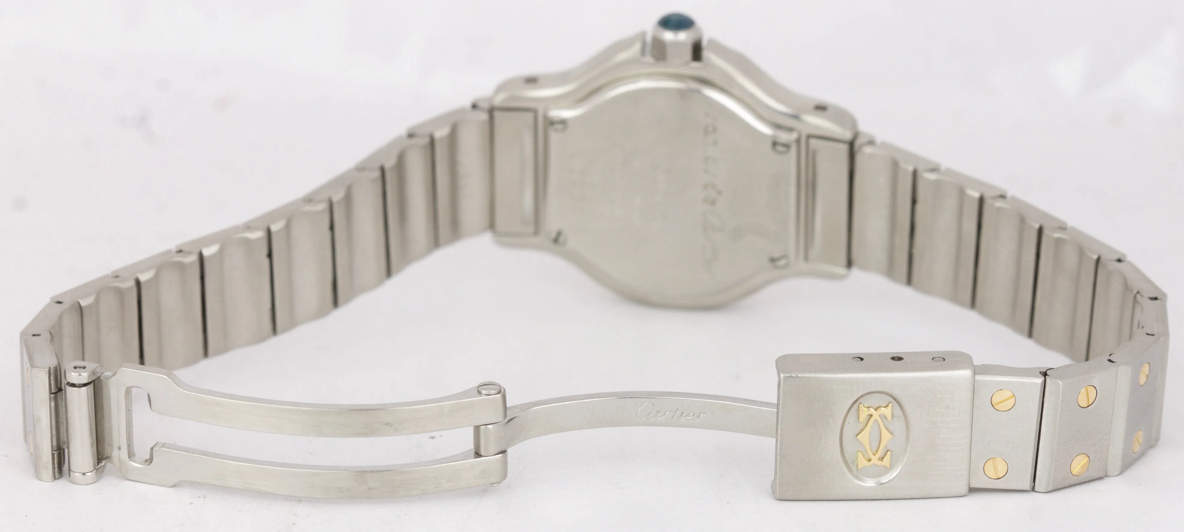 Ladies Cartier Santos Octagon 25mm Two-Tone Steel Gold Quartz Date Watch 187903