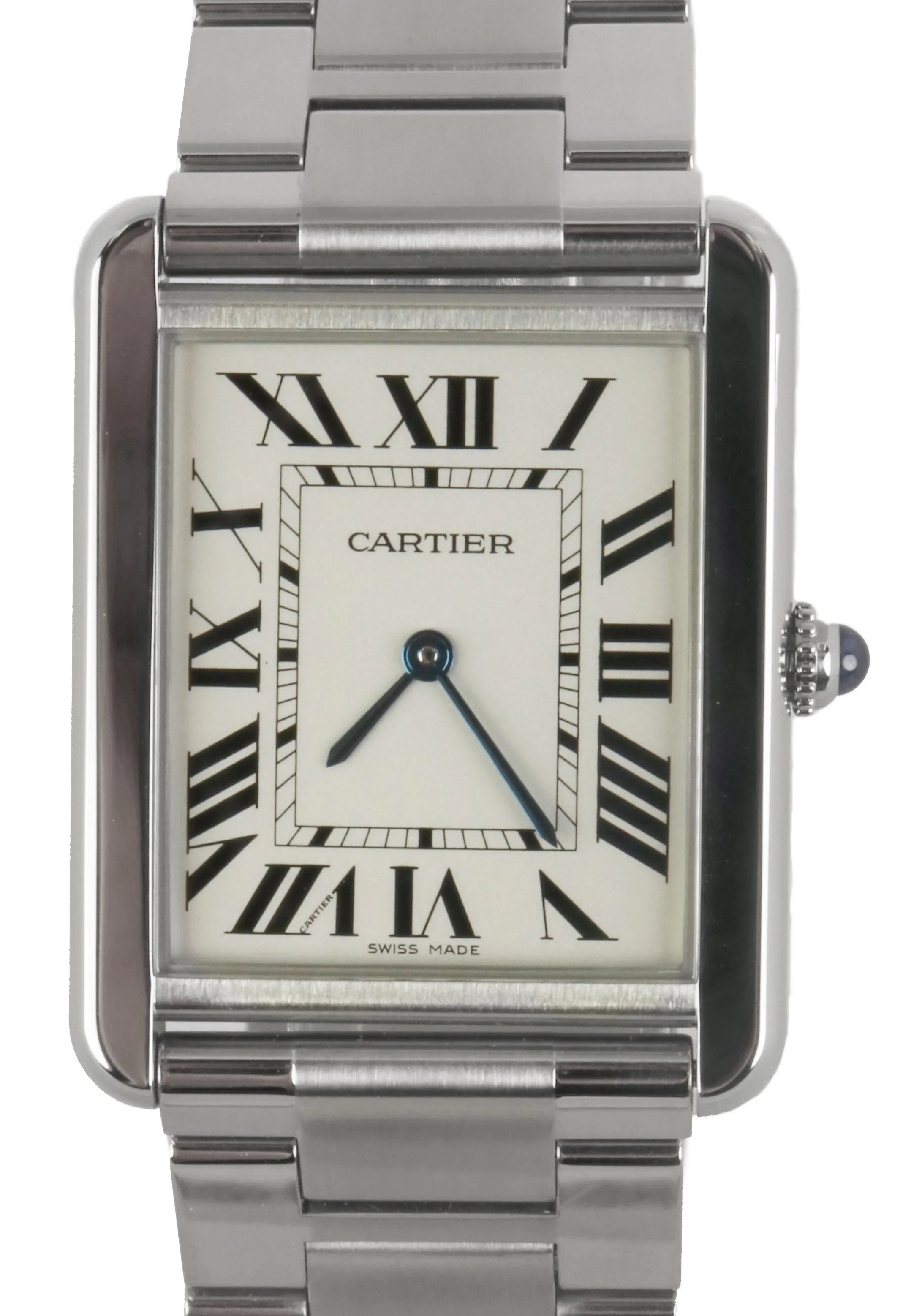 Ladies Cartier Tank Solo 3169 W5200014 Stainless White Roman Date Swiss Quartz