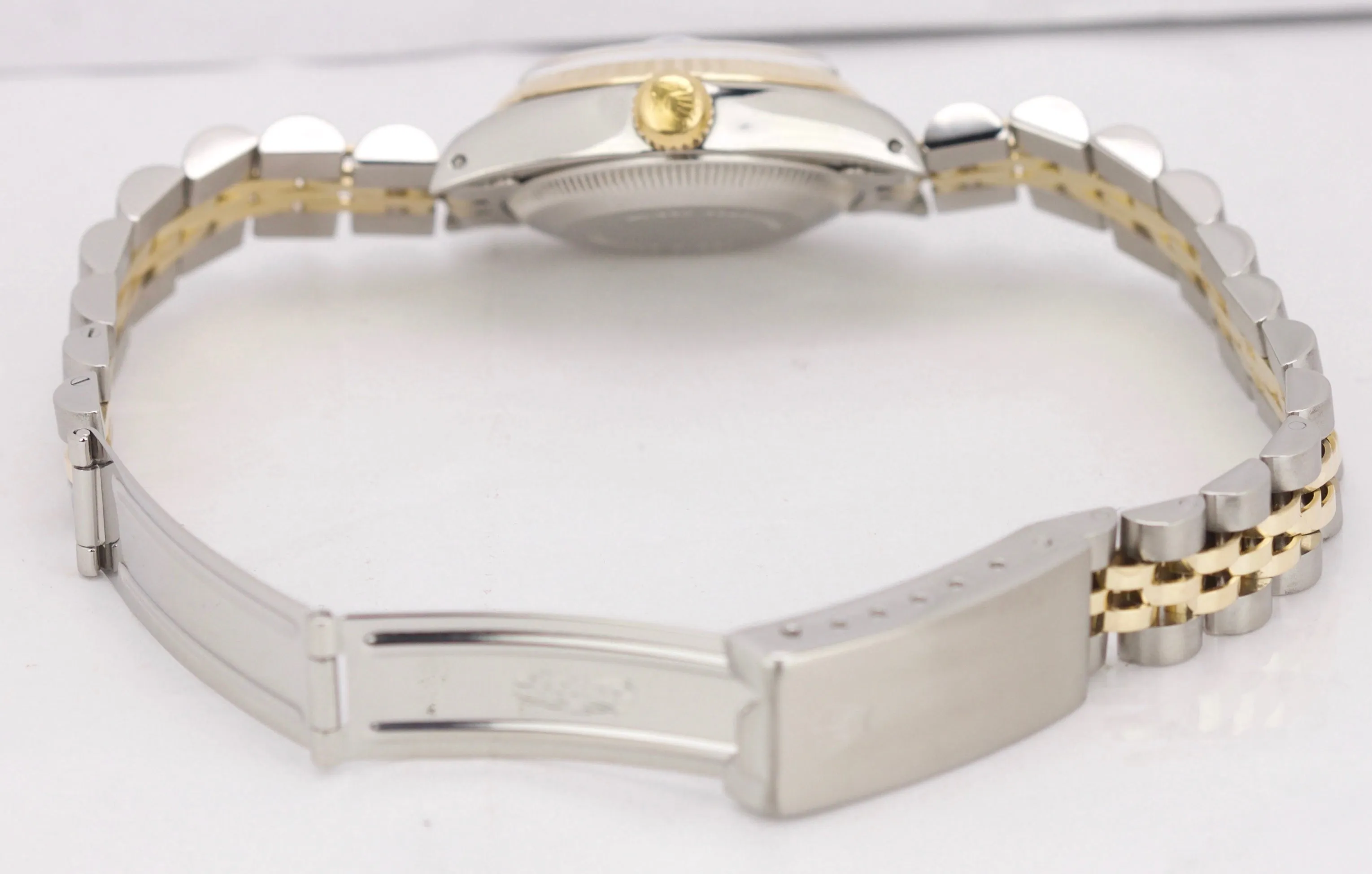 Ladies Rolex Date 26mm 6917 Two-Tone Gold Steel White Roman Watch DateJust 69173