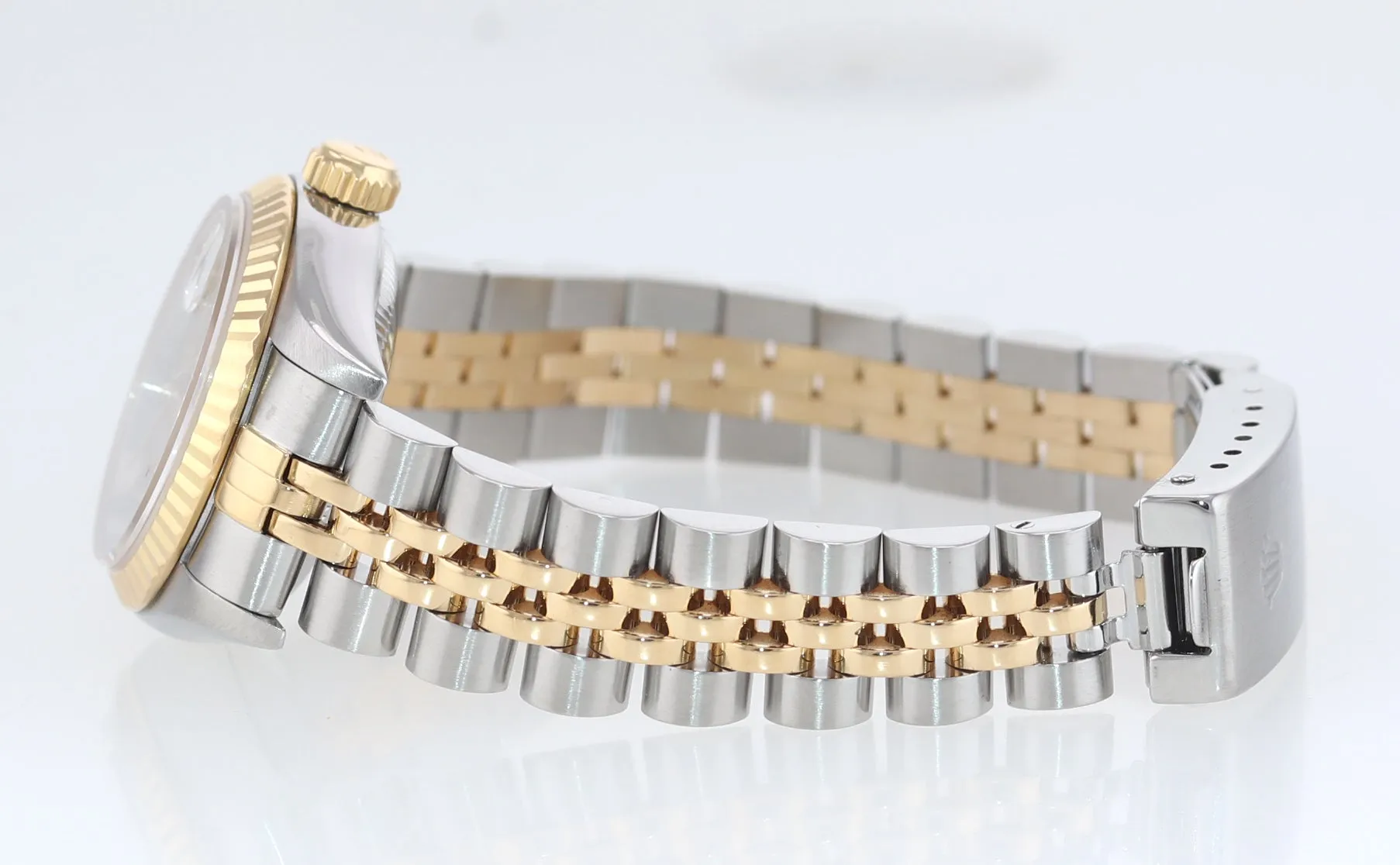 Ladies Rolex DateJust 26mm 69173 Two Tone Gold Steel Champagne Watch Box