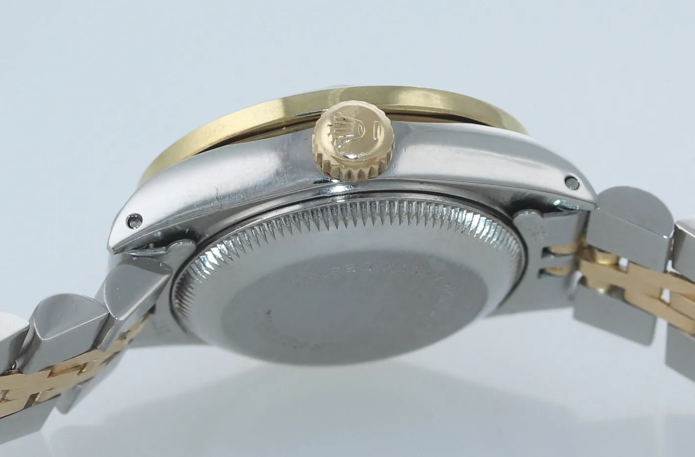 Ladies Rolex DateJust 26mm 69173 Two Tone Gold Steel Diamond MOP Dial Watch Box