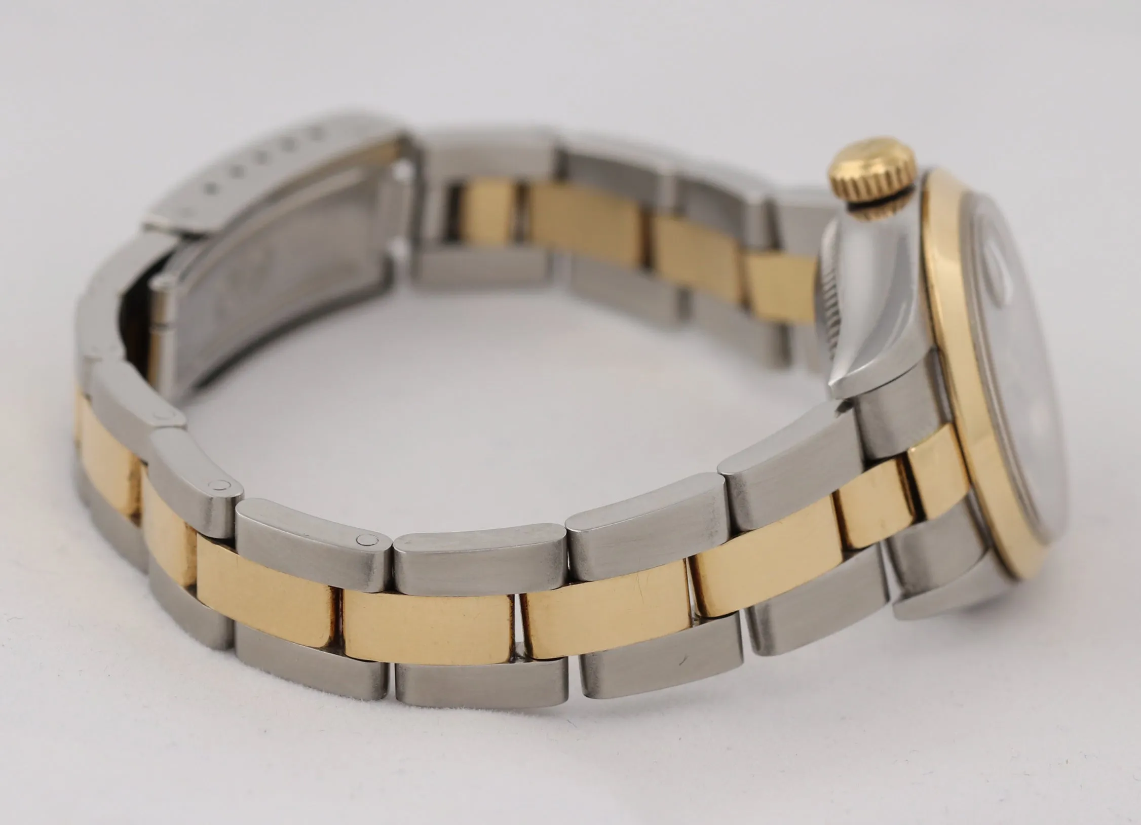 Ladies Rolex DateJust 79163 Steel 18k Gold Two Tone 26mm Tapestry Black Watch N8