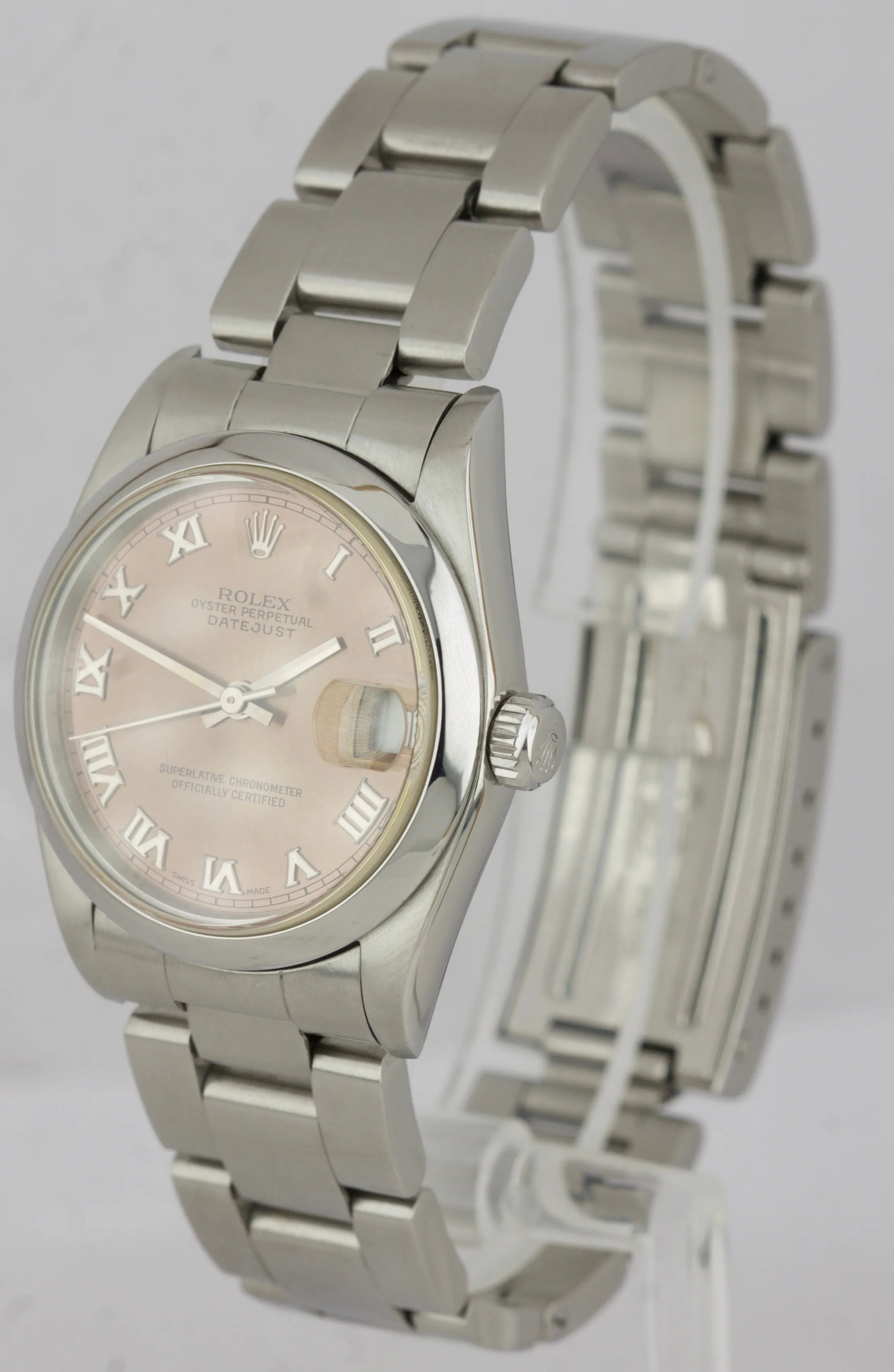 Ladies Rolex DateJust Mid-Size 31mm Salmon 68240 Stainless Oyster Watch 78240