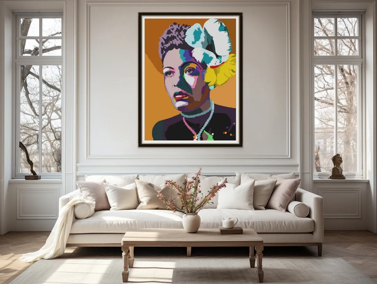 Lady Day - Billie Holiday Portrait - Limited Edition Giclee Art Print & Wall Decor - Vakseen Art