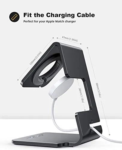 Lamicall Stand Suit for Apple Watch, Charging Stand : Desk Watch Stand Holder Charging Dock Station Compatible with Apple Watch Series 7/SE 45mm 41mm Series 6/5/4/3/2/1 / 44mm/42mm/40mm/38mm - Black