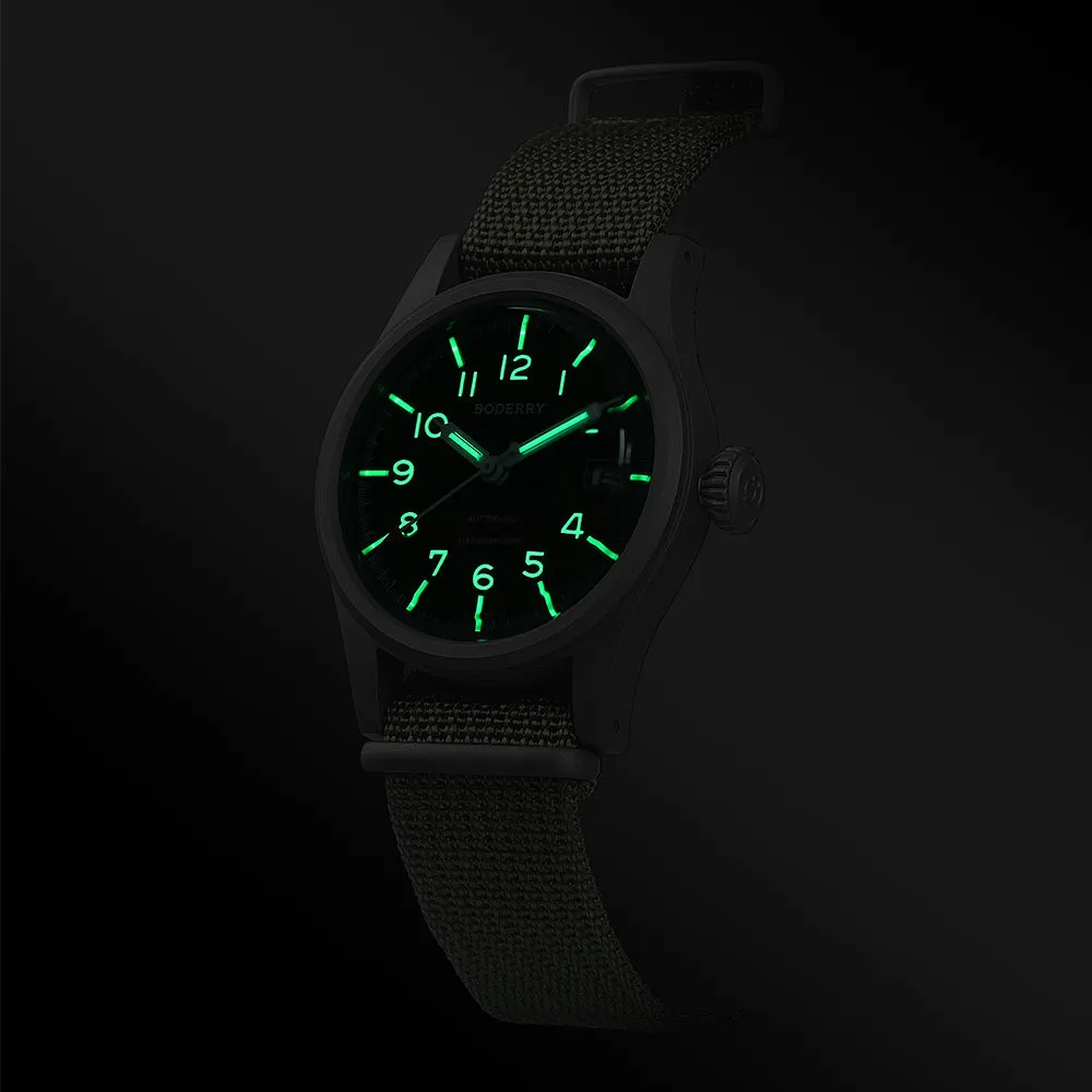 LANDMASTER - 100M Waterproof Titanium Automatic Field Watch | Green