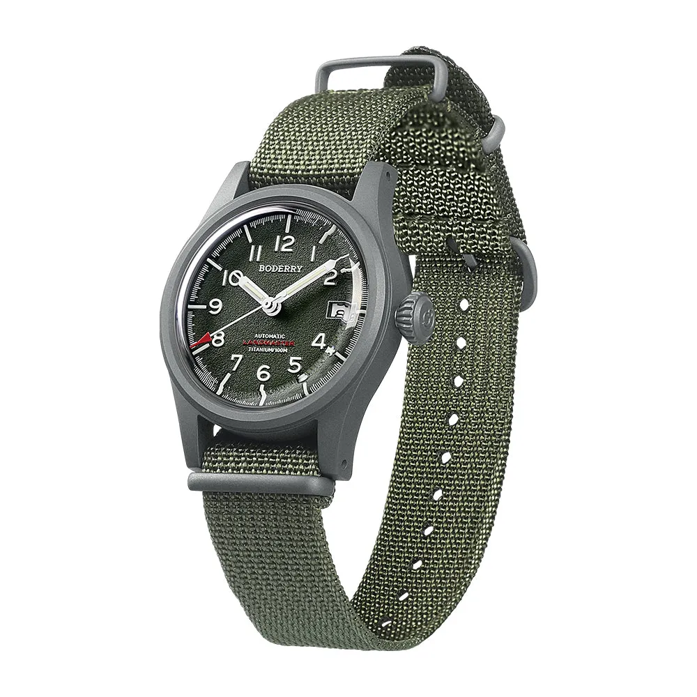 LANDMASTER - 100M Waterproof Titanium Automatic Field Watch | Green