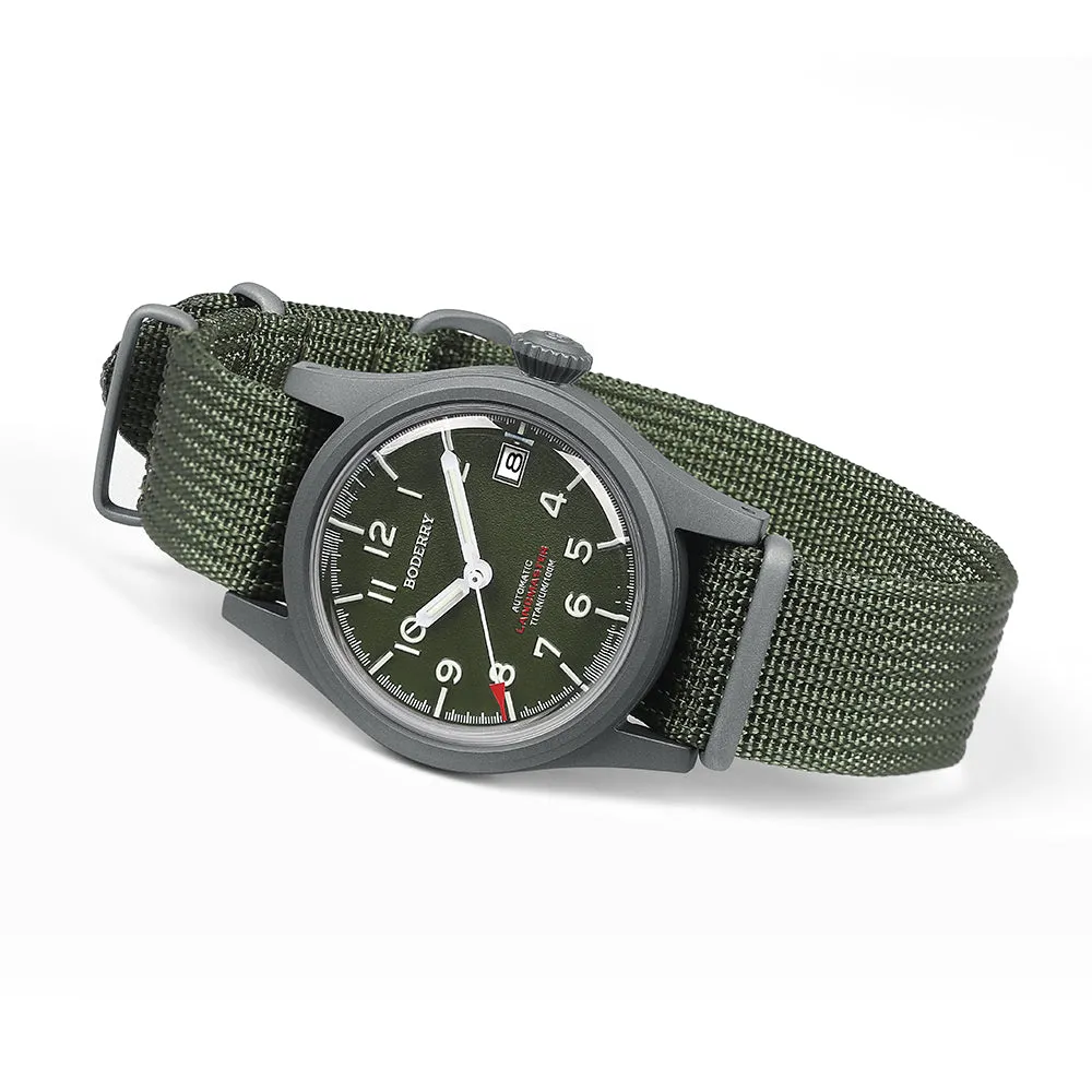 LANDMASTER - 100M Waterproof Titanium Automatic Field Watch | Green