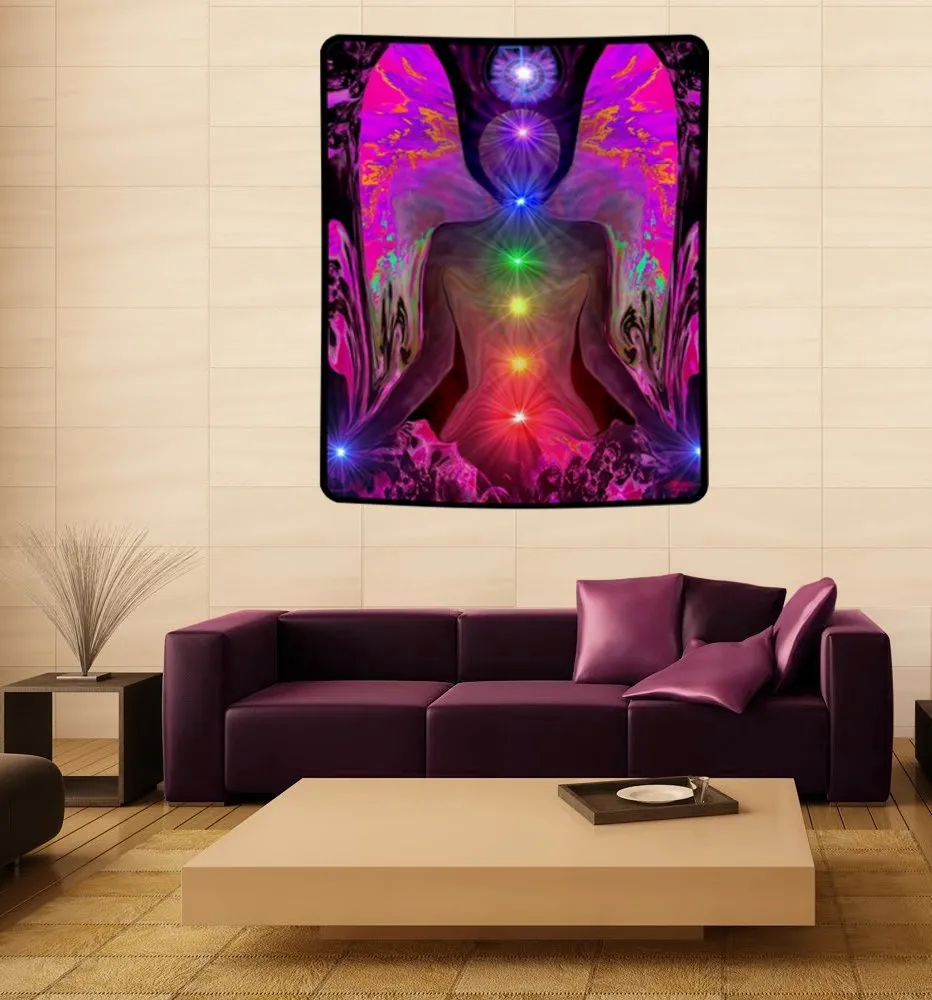 Large Chakra Art Angel Tapestry - "Balance Within Chaos"