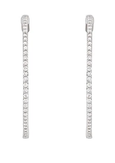 Large Round Cut Diamond Hoop Earrings - 1.52 Carats in 10KT Yellow Gold