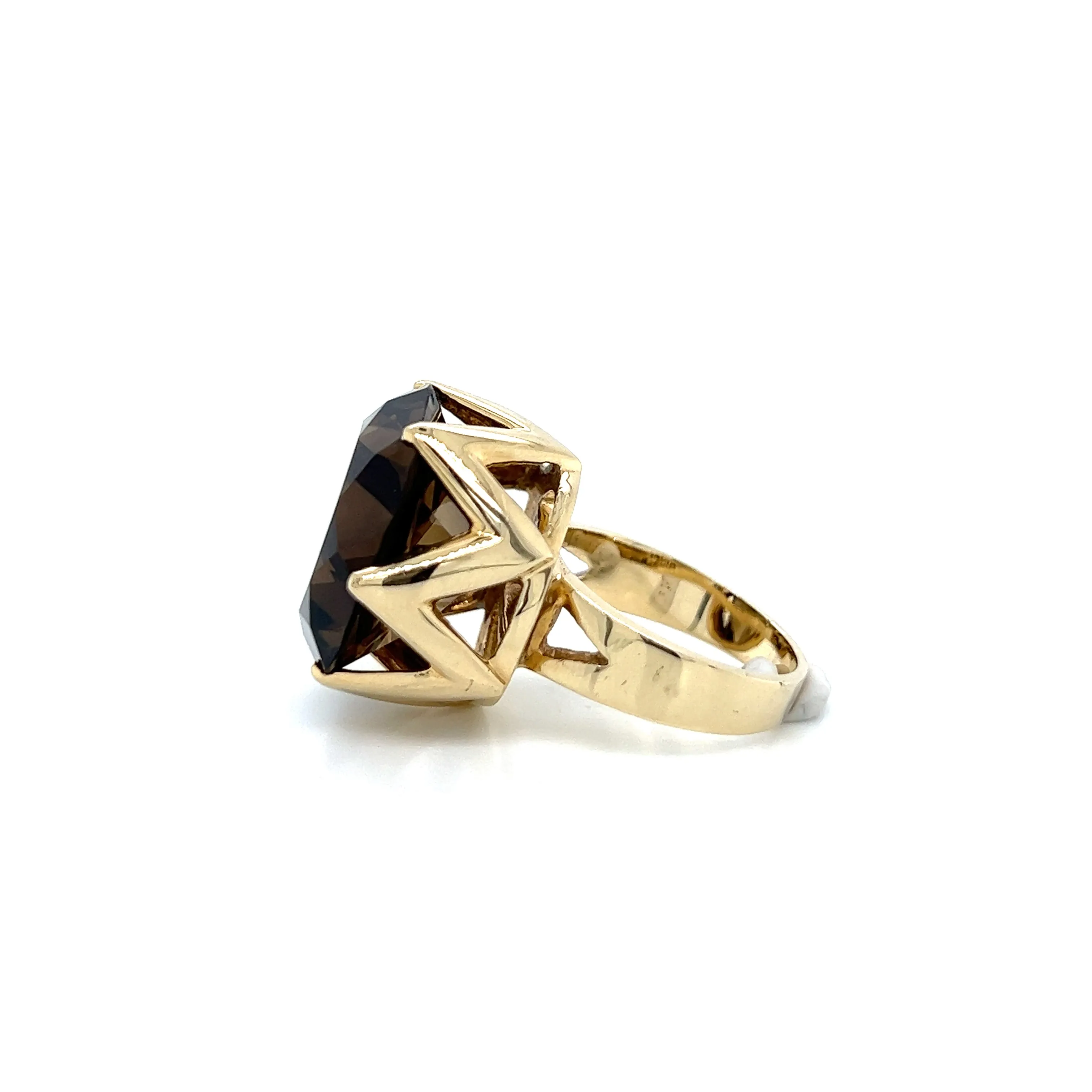 Large Smokey Quartz Ring 14k