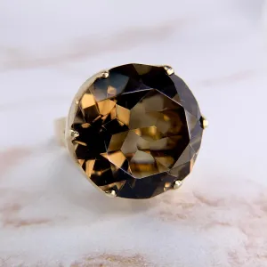 Large Smokey Quartz Ring 14k