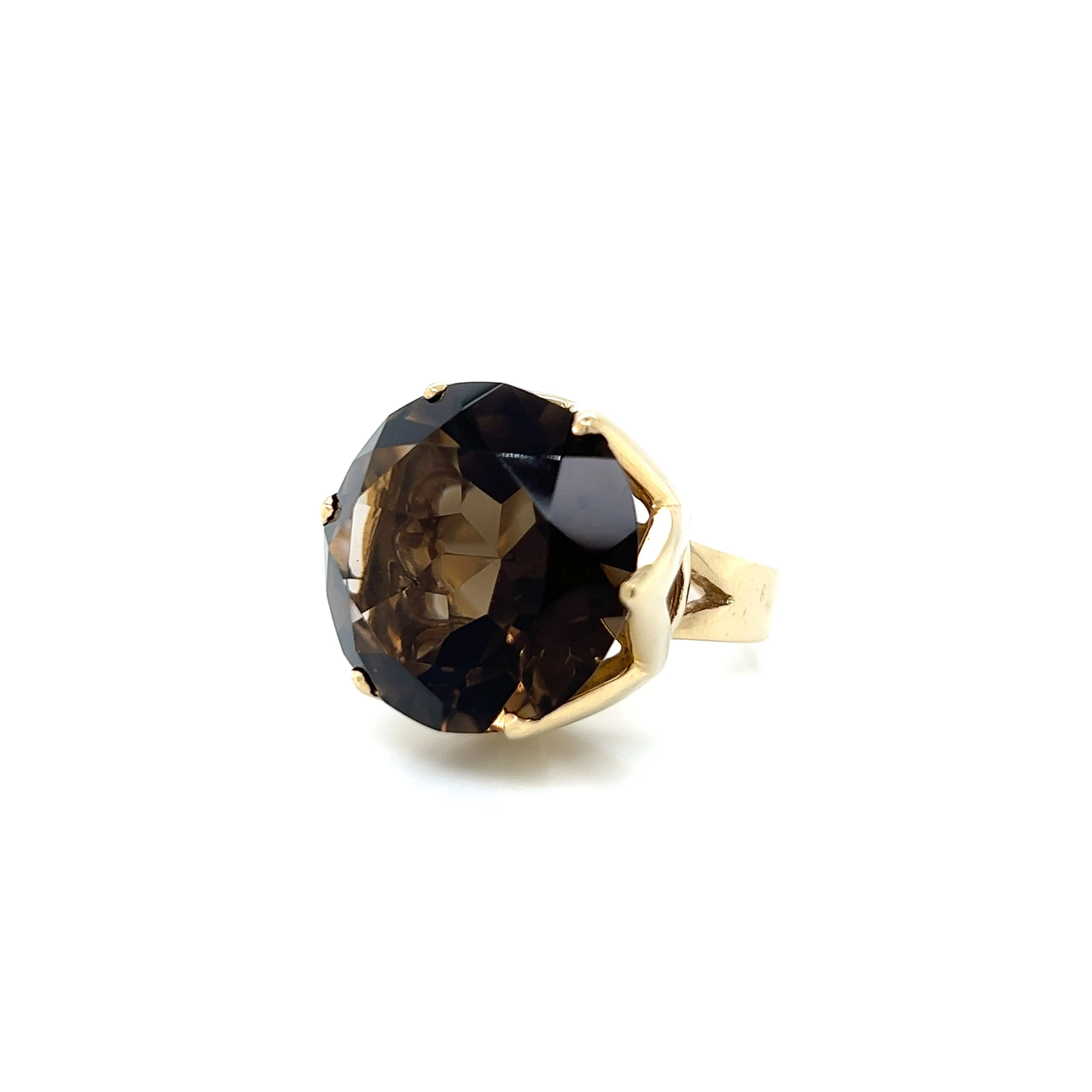 Large Smokey Quartz Ring 14k